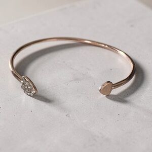 ✨ Delicate Rose Gold Open Heart Cuff Bracelet ✨